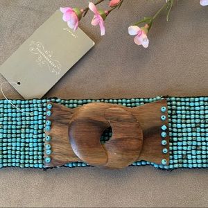 Anthropologie Beaded Turquoise Belt NWT